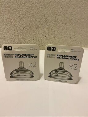 NWT Como Tomo Replacement Nipples | slow & medium flow one & 2 hole 0-3 months